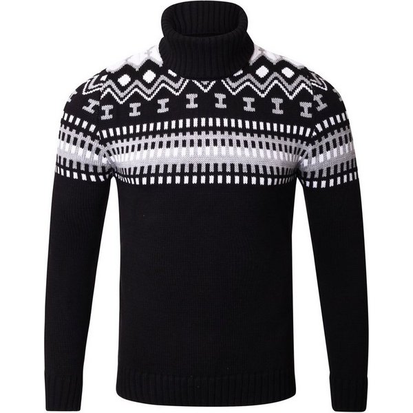 Reslad Strickpullover Reslad Rollkragenpullover Herren Grobstrick Norweger Pullover Winter (1-tlg) Strickpullover Männer Norwegermuster mit Roll Neck