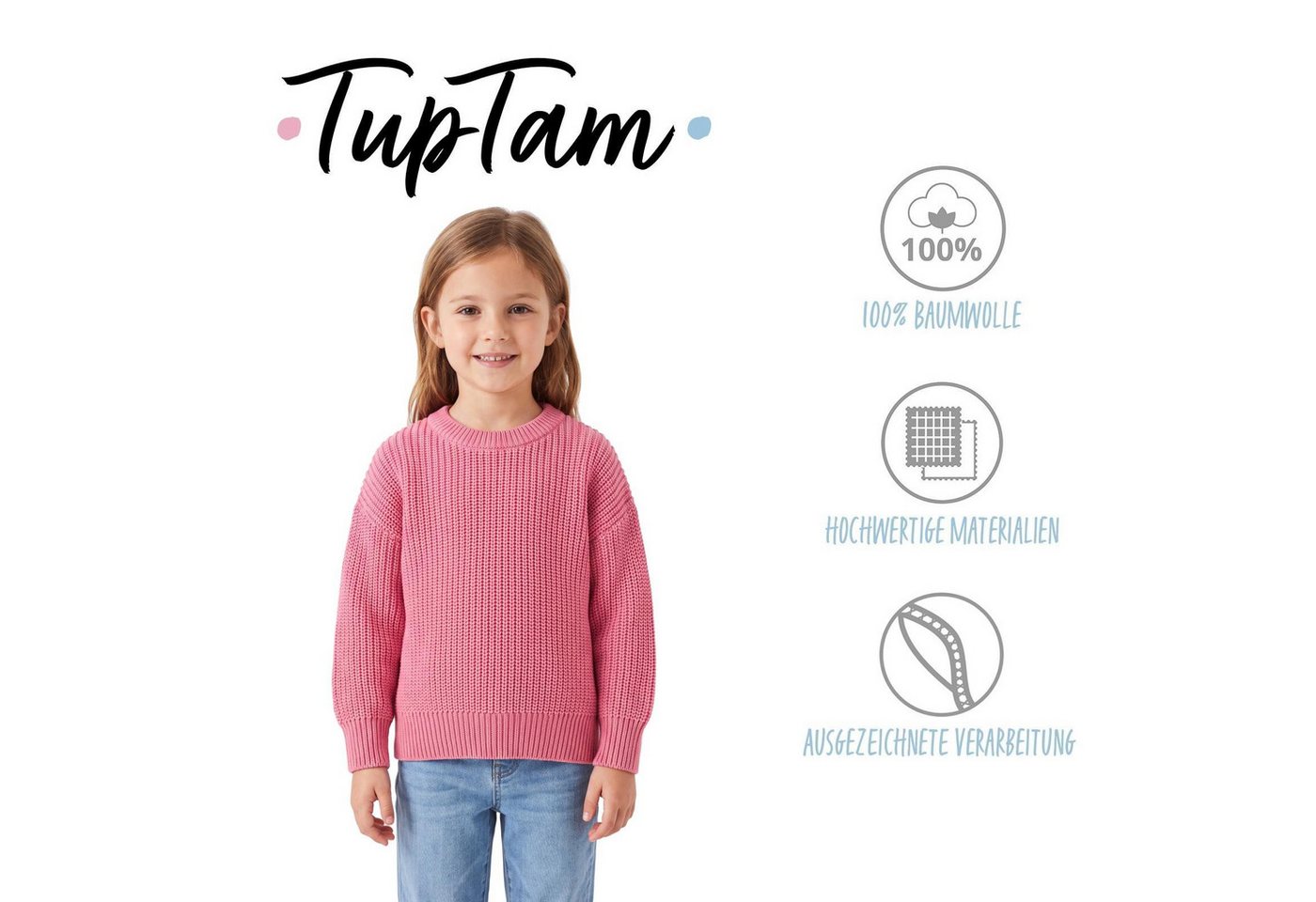 TupTam Strickpullover TupTam Strickpullover Bio- Baumwolle Junge Mädchen – Bild 2 von 5