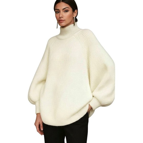 Worldclassca Strickpullover WORLDCLASSCA Damen Oversize Strickpulllover Steh Kragen Fashion Pulli Neue Kollektion - Stilvolle und gemütliche Strickmode für Dame