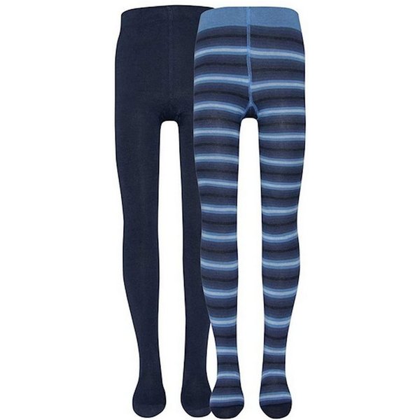 Ewers Strickstrumpfhose Ewers Jungen 2er Pack Strumpfhose Doppelpack ringel marine 90 DEN (2 St)