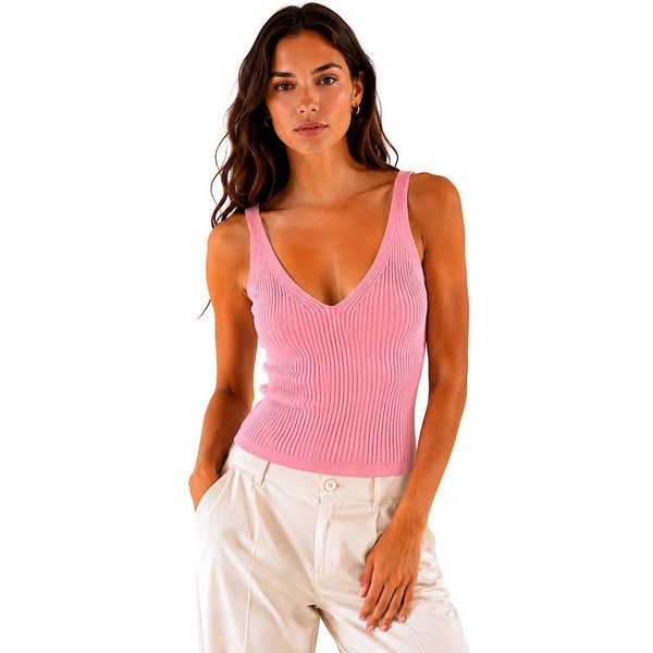 Worldclassca Stricktop Worldclassca Stricktop Ärmellos Basic Leicht Gerippt Tanktop Sommer Neue Kollektion - Stilvolle und gemütliche Sommer Mode für Damen