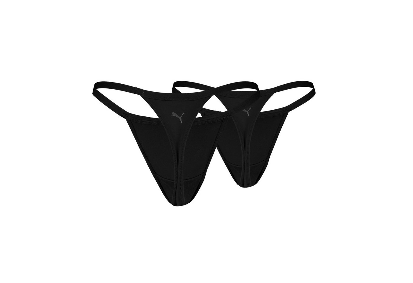 PUMA String PUMA WOMEN MICROFIBER TANGA STRINGS 2P (2er Pack) mit elastischem Bund, Logodruck hinten, Mid-Rise Design – Bild 3 von 3