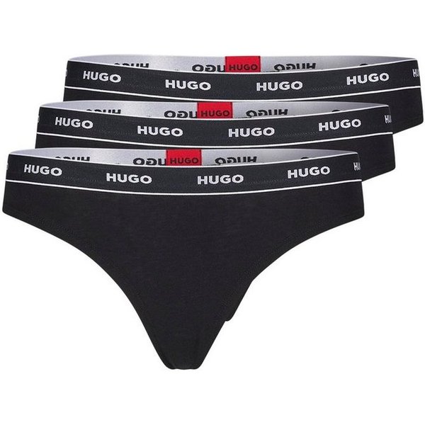 HUGO String TRIPLET THONG STRIPE (3-St) mit HUGO Logo-Elastikbund