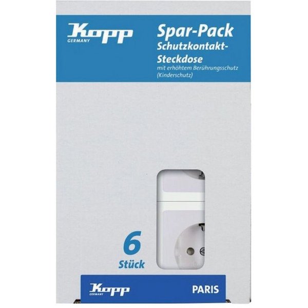Kopp Stromverteiler Kopp Profi-Pack a 6 UP Schuko- Steckdosen PAR arkt. ws m. Kinderschutz