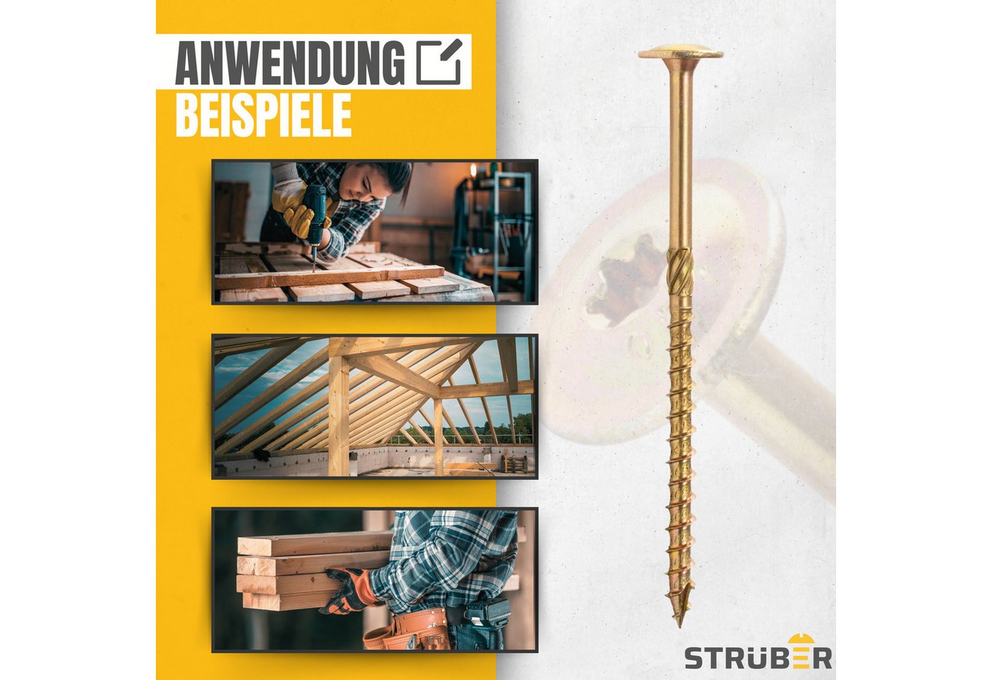 STRÜBER Holzbauschraube Tellerkopfschrauben mit Torx-Antrieb – Bild 4 von 5