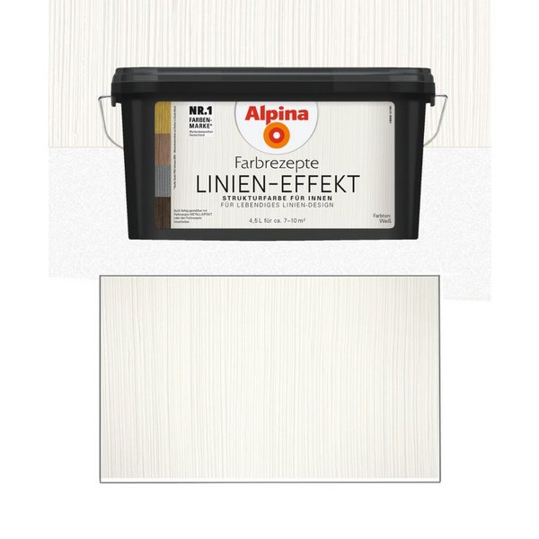 *Alpina* Strukturpaste Alpina Farbrezepte 4,5 L. Linien-Effekt Strukturwandfarbe, Innen Weiß