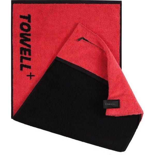Stryve Sporthandtuch Sporthandtuch mit Tasche & Magnetclip, rot/schwarz, 100 x 50 cm, Bekannt aus Die Höhle der Löwen