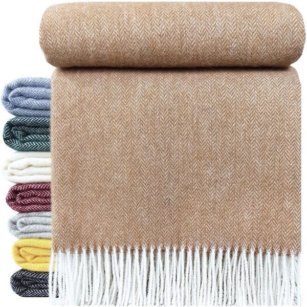 Wolldecke "TIROL A" 100 % Wolle, 140 x 200 cm in versch. Farben, STTS