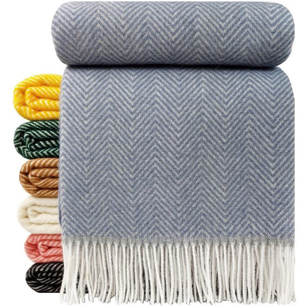 Wolldecke "TIROL M" 100 % Wolle, 140 x 200 cm in versch. Farben, STTS