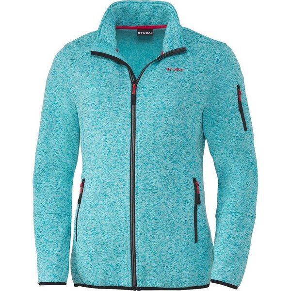 Stubai Strickfleecejacke leichte Übergangsjacke, schnelltrocknend mit Kapuze