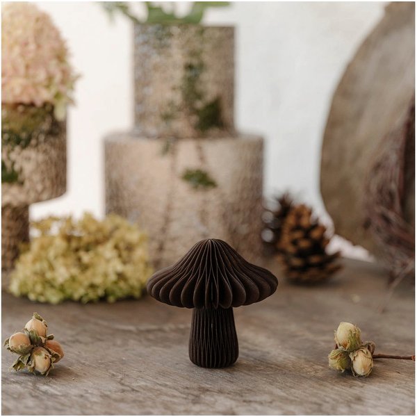 studio mkono Dekoobjekt Papierdeko Herbstdeko Pilz aus Papier in dunkelbraun