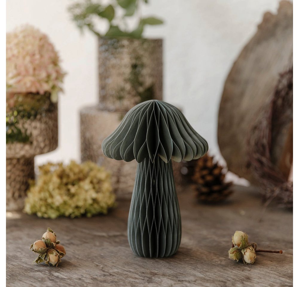 studio mkono Dekoobjekt Papierdeko Herbstdeko Pilz aus Papier in grün – Bild 3 von 4