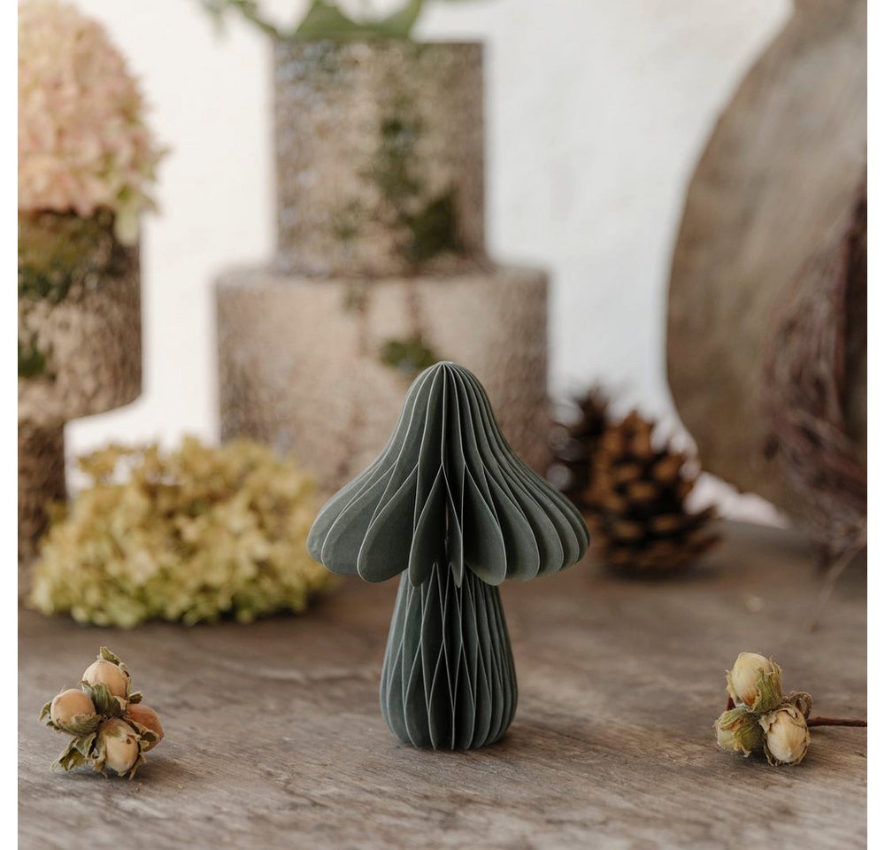 studio mkono Dekoobjekt Papierdeko Herbstdeko Pilz aus Papier in grün – Bild 4 von 4