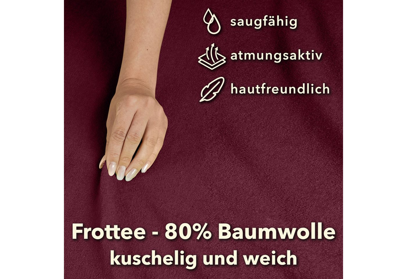 STUDIO Spannbettlaken Frottee, viele Größen, Baumwolle, weich & kuschelig, Baumwolle, Frottee, Gummizug: rundum, (1 Stück), 100x200 cm Bettlaken Spannbetttuch b – Bild 5 von 5