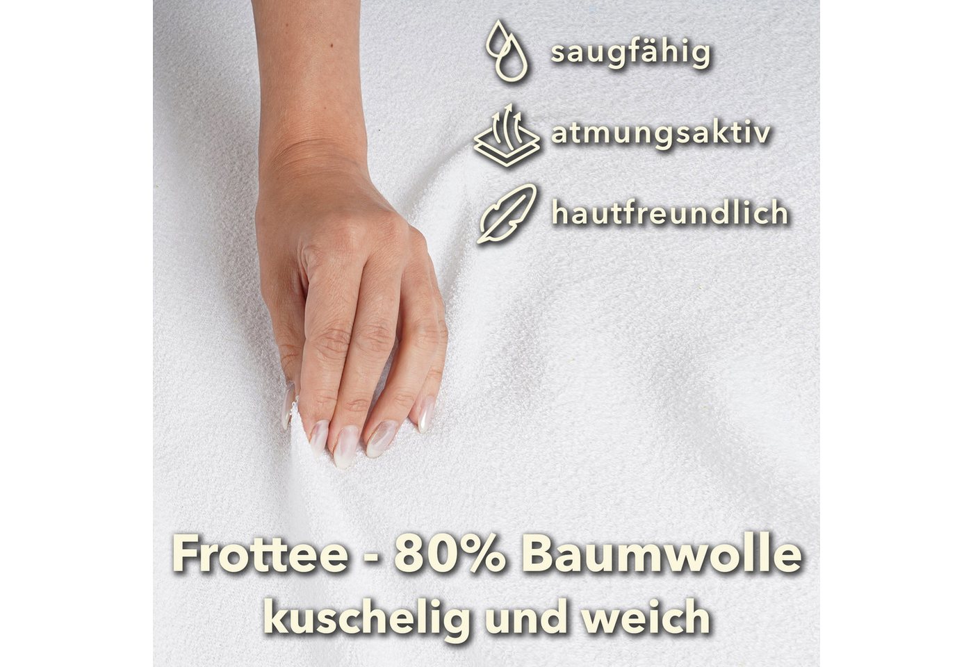 STUDIO Spannbettlaken Frottee, viele Größen, Baumwolle, weich & kuschelig, Baumwolle, Frottee, Gummizug: rundum, (1 Stück), 120x200 cm Bettlaken Spannbetttuch b – Bild 5 von 5