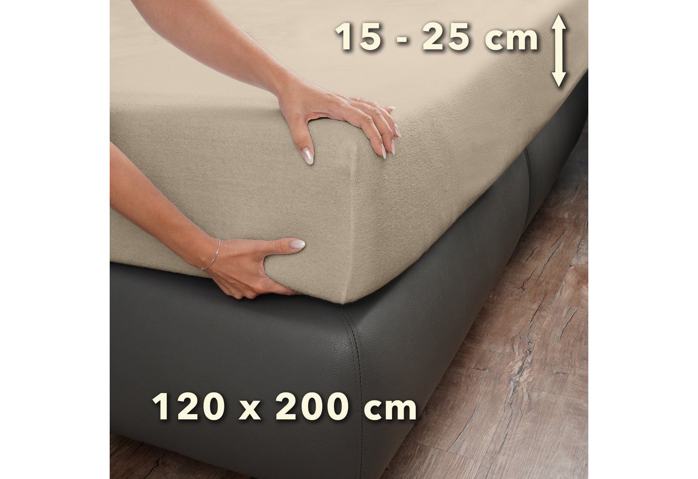 STUDIO Spannbettlaken Frottee, viele Größen, Baumwolle, weich & kuschelig, Baumwolle, Frottee, Gummizug: rundum, (1 Stück), 100x200 cm Bettlaken Spannbetttuch b – Bild 4 von 5