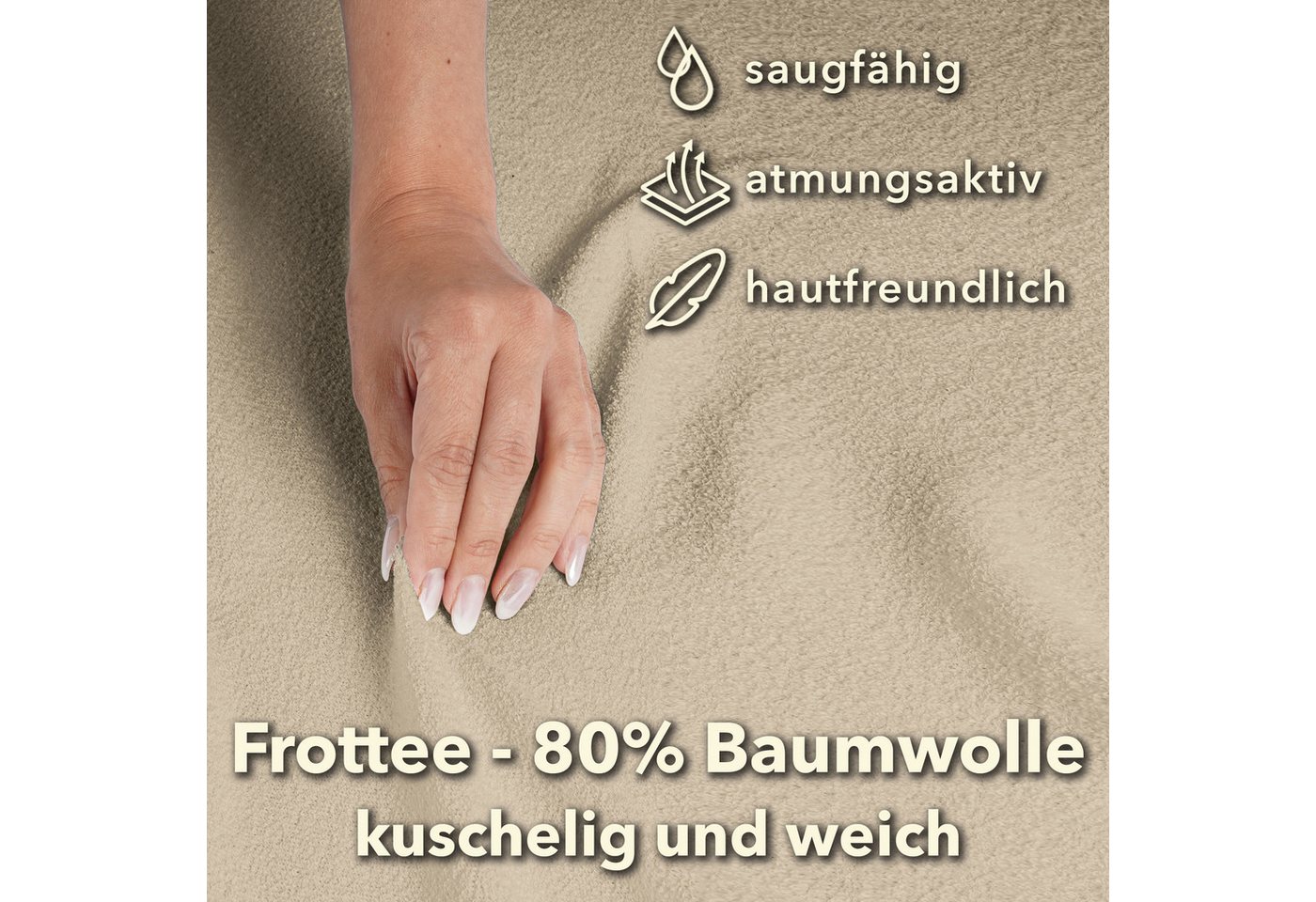 STUDIO Spannbettlaken Frottee, viele Größen, Baumwolle, weich & kuschelig, Baumwolle, Frottee, Gummizug: rundum, (1 Stück), 100x200 cm Bettlaken Spannbetttuch b – Bild 5 von 5