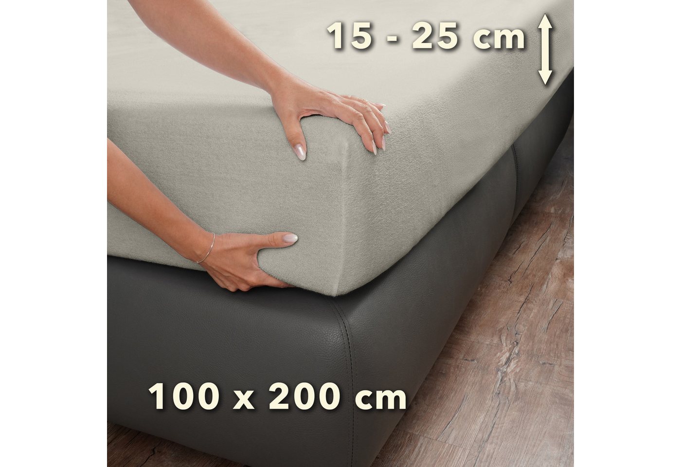 STUDIO Spannbettlaken Frottee, viele Größen, Baumwolle, weich & kuschelig, Baumwolle, Frottee, Gummizug: rundum, (1 Stück), 120x200 cm Bettlaken Spannbetttuch b – Bild 4 von 5