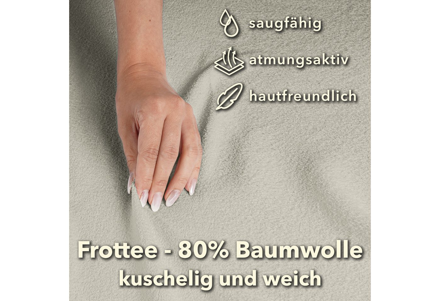 STUDIO Spannbettlaken Frottee, viele Größen, Baumwolle, weich & kuschelig, Baumwolle, Frottee, Gummizug: rundum, (1 Stück), 120x200 cm Bettlaken Spannbetttuch b – Bild 5 von 5