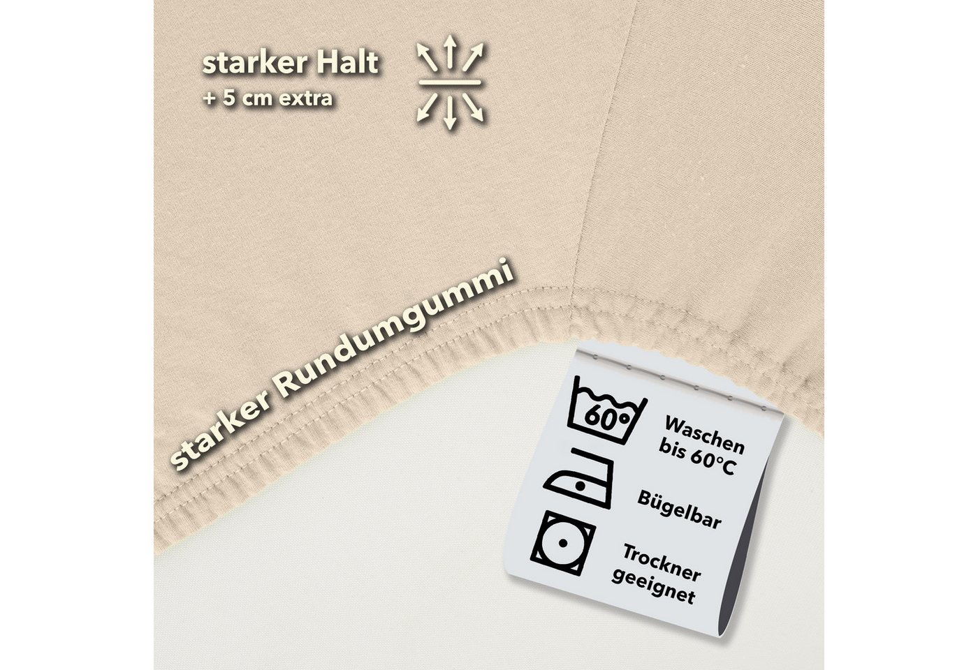STUDIO Spannbettlaken Premium, 170 g/m², viele Größen, OEKO-TEX 100, Jersey, Gummizug: rundum, (1 Stück), 90x200 - 100x220cm Bettlaken Spannbetttuch bis 35cm Hö – Bild 3 von 5