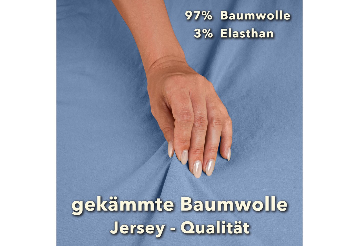 STUDIO Spannbettlaken Premium, 170 g/m², viele Größen, OEKO-TEX 100, Jersey, Gummizug: rundum, (1 Stück), 90x200 - 100x220cm Bettlaken Spannbetttuch bis 35cm Hö – Bild 5 von 5