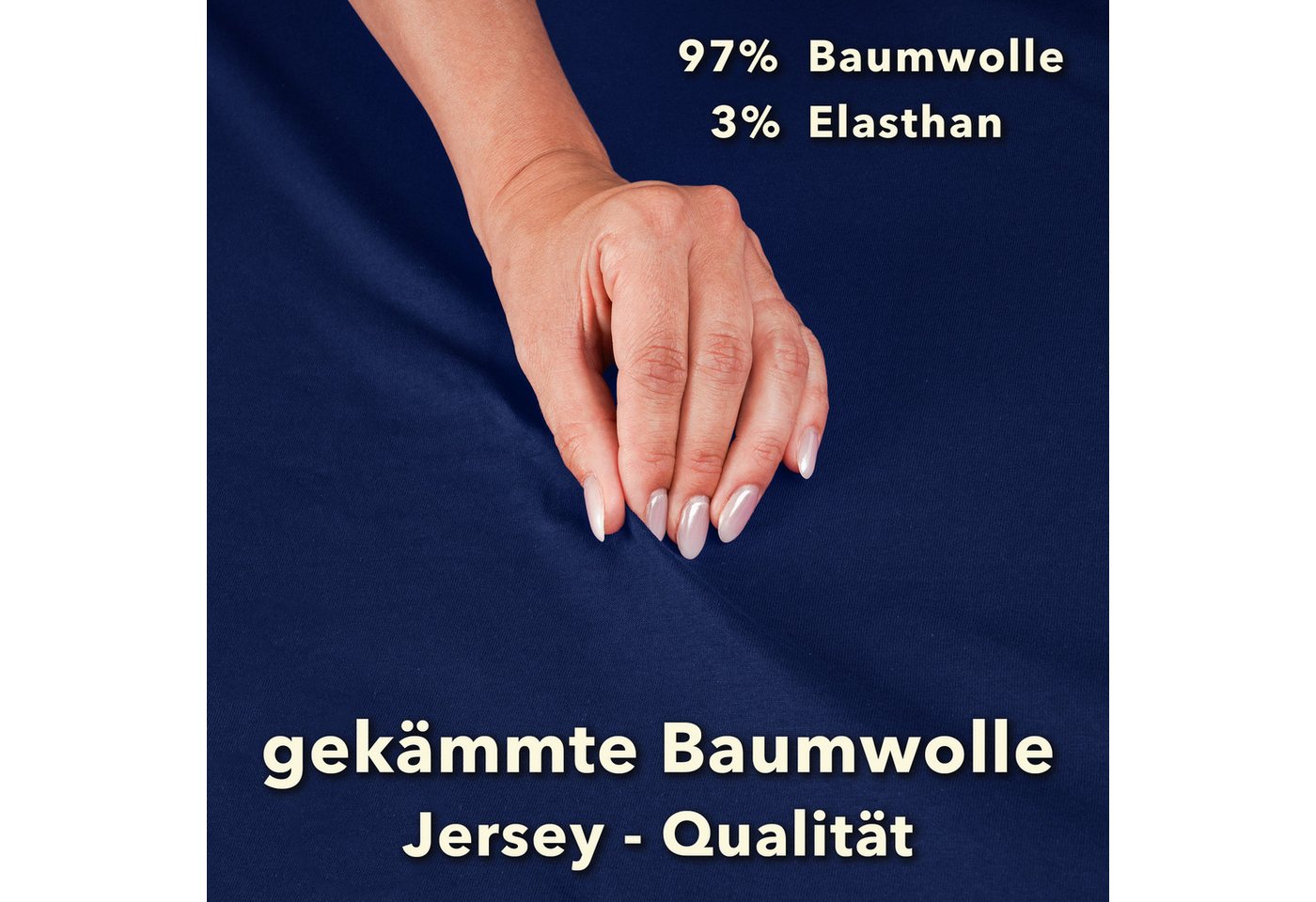 STUDIO Spannbettlaken Premium, 170 g/m², viele Größen, OEKO-TEX 100, Jersey, Gummizug: rundum, (1 Stück), 90x200 - 100x220cm Bettlaken Spannbetttuch bis 35cm Hö – Bild 5 von 5
