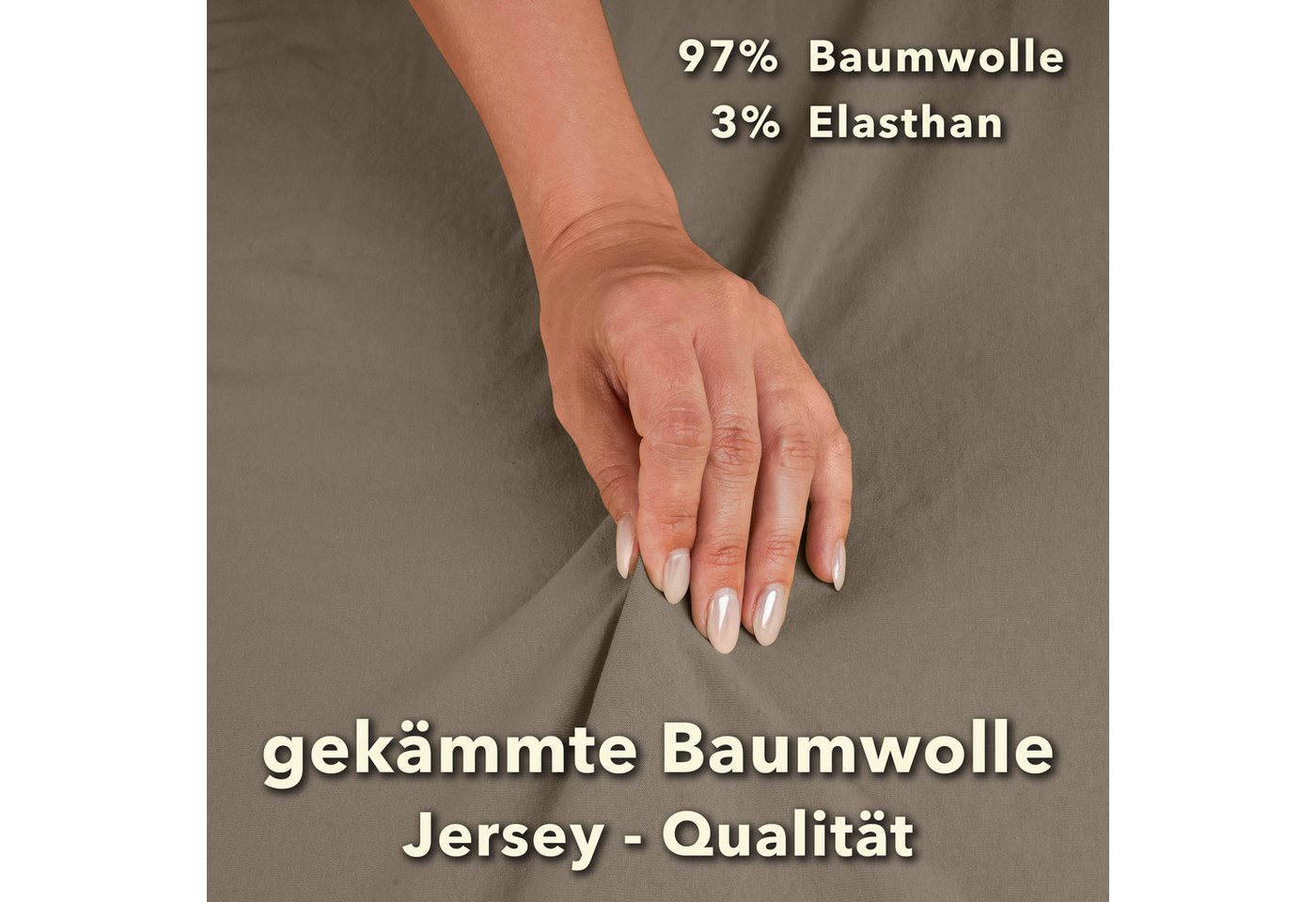 STUDIO Spannbettlaken Premium, 170 g/m², viele Größen, OEKO-TEX 100, Jersey, Gummizug: rundum, (1 Stück), 90x200 - 100x220cm Bettlaken Spannbetttuch bis 35cm Hö – Bild 5 von 5