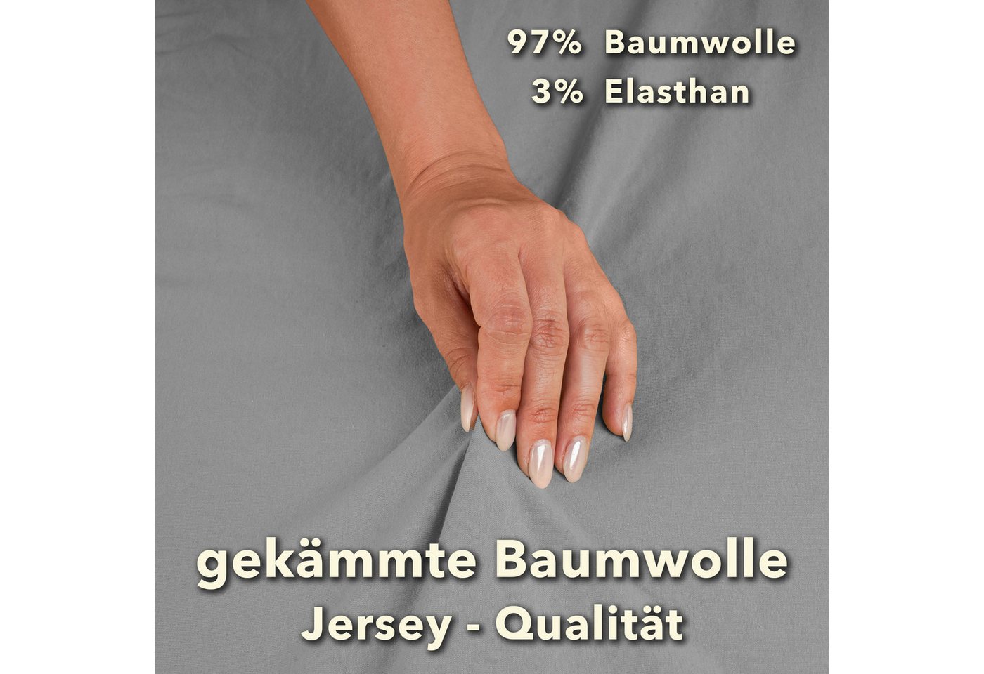 STUDIO Spannbettlaken Premium, 170 g/m², viele Größen, OEKO-TEX 100, Jersey, Gummizug: rundum, (1 Stück), 90x200 - 100x220cm Bettlaken Spannbetttuch bis 35cm Hö – Bild 5 von 5