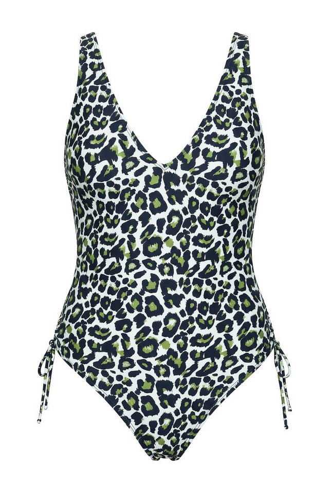 Studio Untold Badeanzug Badeanzug Alloverprint elastische Raffung Softcups – Bild 2 von 4