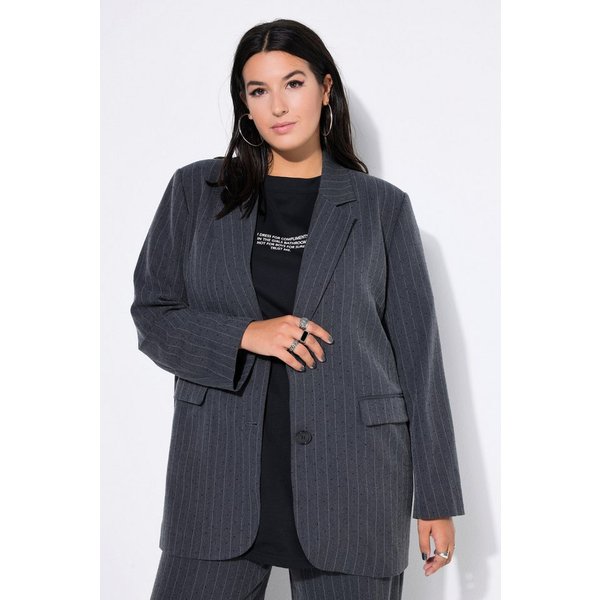 Studio Untold Blusenblazer Blazer oversized Nadelstreifen Glitzersteinchen
