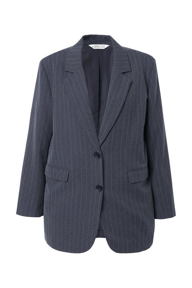 Studio Untold Blusenblazer Blazer oversized Nadelstreifen Glitzersteinchen – Bild 2 von 3