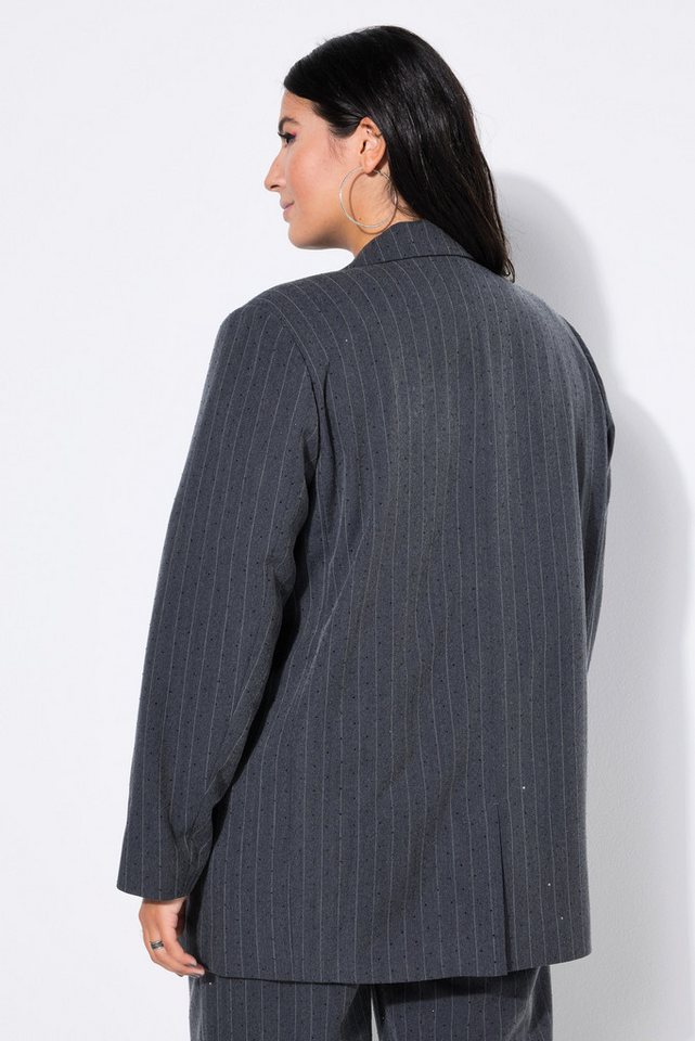 Studio Untold Blusenblazer Blazer oversized Nadelstreifen Glitzersteinchen – Bild 3 von 3