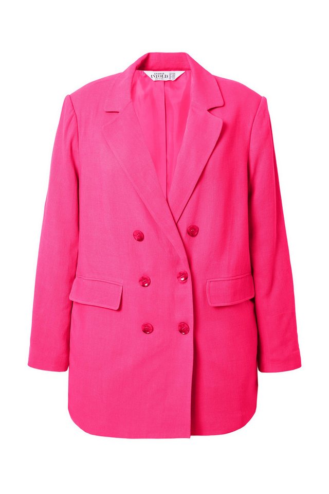 Studio Untold Blusenblazer Leinenmix-Blazer Loose Fit Doppelreiher – Bild 2 von 4
