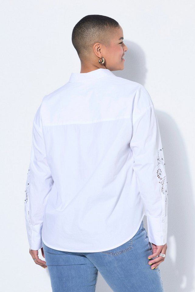 Studio Untold Hemdbluse Hemd Oversize Shape Stickerei – Bild 3 von 4