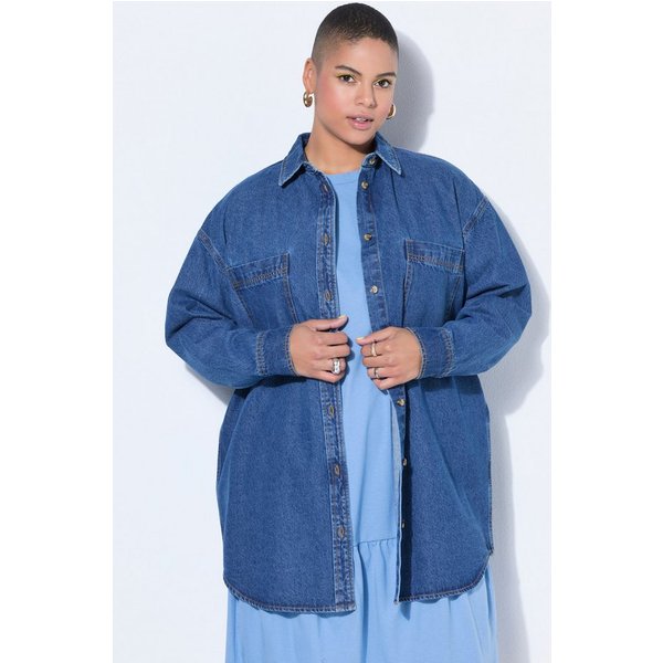 Studio Untold Hemdbluse Jeanshemd oversized Hemdkragen