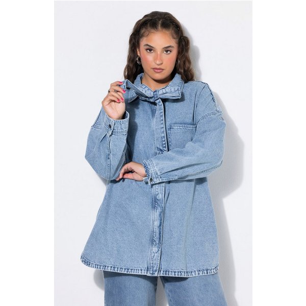 Studio Untold Hemdbluse Jeanshemd oversized Schluppe Langarm
