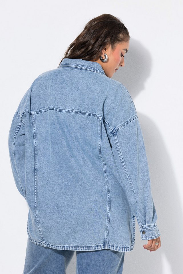 Studio Untold Hemdbluse Jeanshemd oversized Schluppe Langarm – Bild 3 von 4