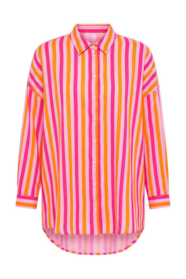 Studio Untold Hemdbluse Musselin Bluse oversized Neon Stripes Langarm – Bild 2 von 3