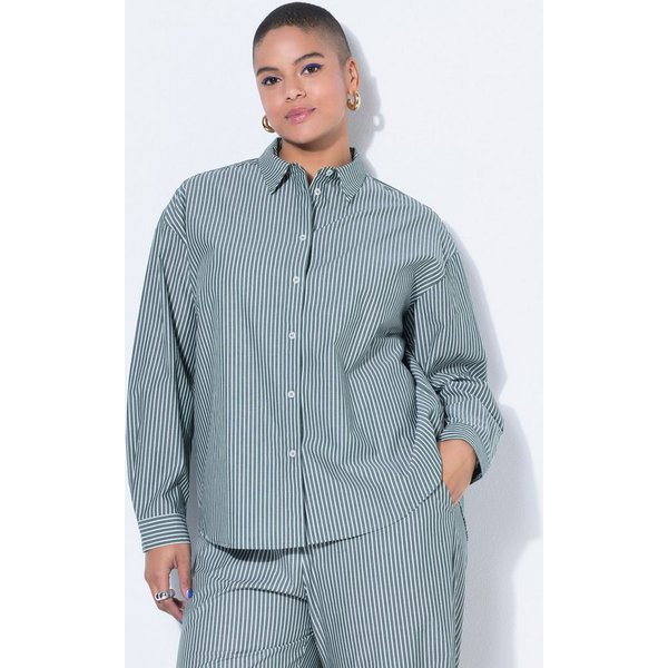 Studio Untold Hemdbluse Streifenhemd Oversize Shape Patch
