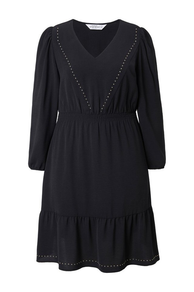 Studio Untold Jerseykleid Kleid A-Line V-Ausschnitt mit Ziernieten – Bild 2 von 4