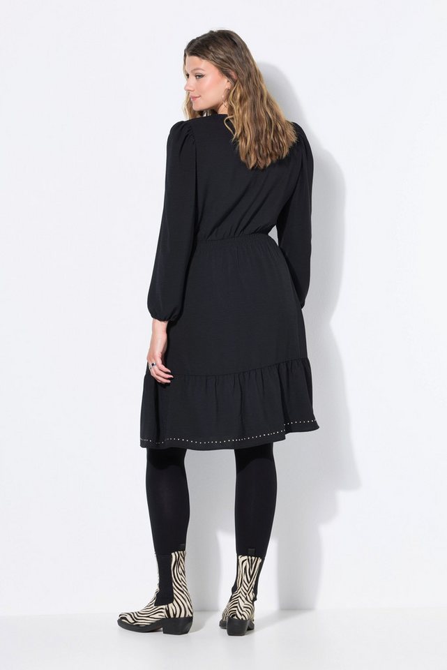 Studio Untold Jerseykleid Kleid A-Line V-Ausschnitt mit Ziernieten – Bild 3 von 4