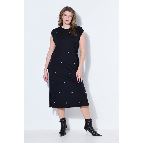 Studio Untold Jerseykleid Midikleid oversized Jersey Herzen ärmellos