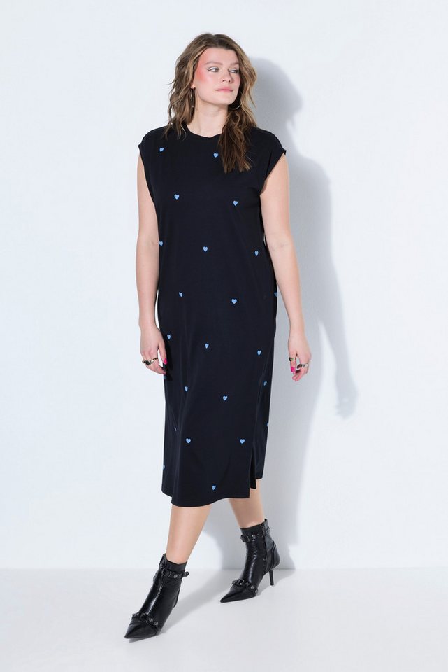 Studio Untold Jerseykleid Midikleid oversized Jersey Herzen ärmellos – Bild 4 von 4
