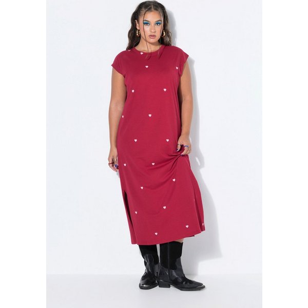 Studio Untold Jerseykleid Midikleid oversized Jersey Herzen ärmellos