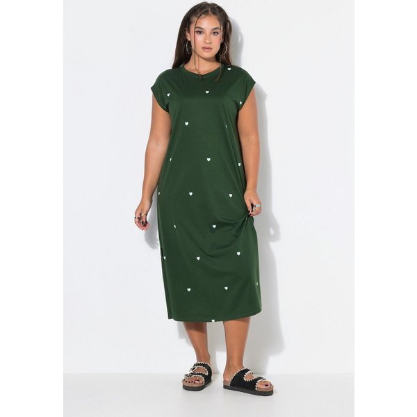 Studio Untold Jerseykleid Midikleid oversized Jersey Herzen ärmellos