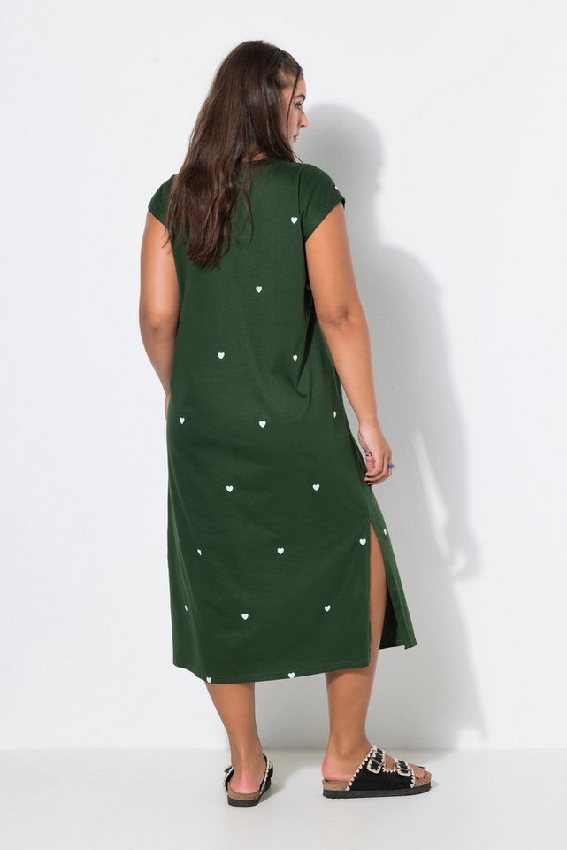 Studio Untold Jerseykleid Midikleid oversized Jersey Herzen ärmellos – Bild 3 von 4