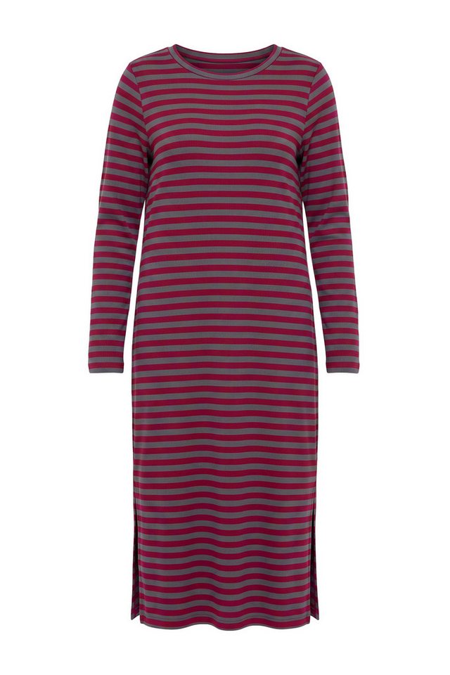 Studio Untold Jerseykleid Midikleid Rippjersey mit Ringeln Langarm – Bild 2 von 4