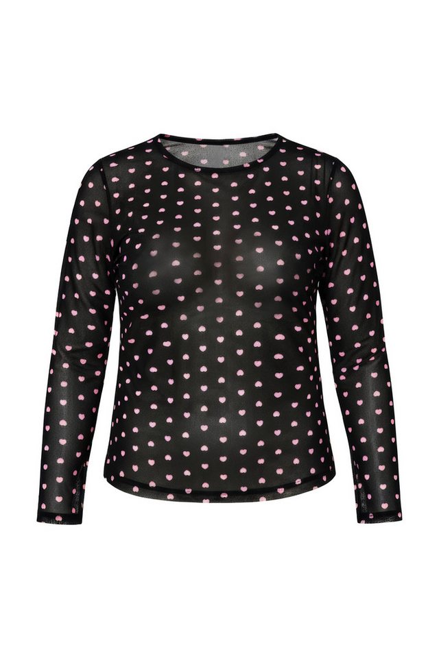Studio Untold Longsleeve Shirt Slim Shape Mesh Langarm Herzen – Bild 2 von 3