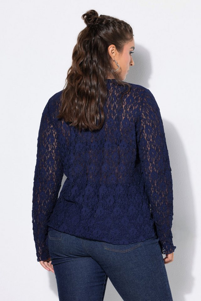 Studio Untold Longsleeve Spitzen-Shirt Slim Shape Langarm – Bild 3 von 4