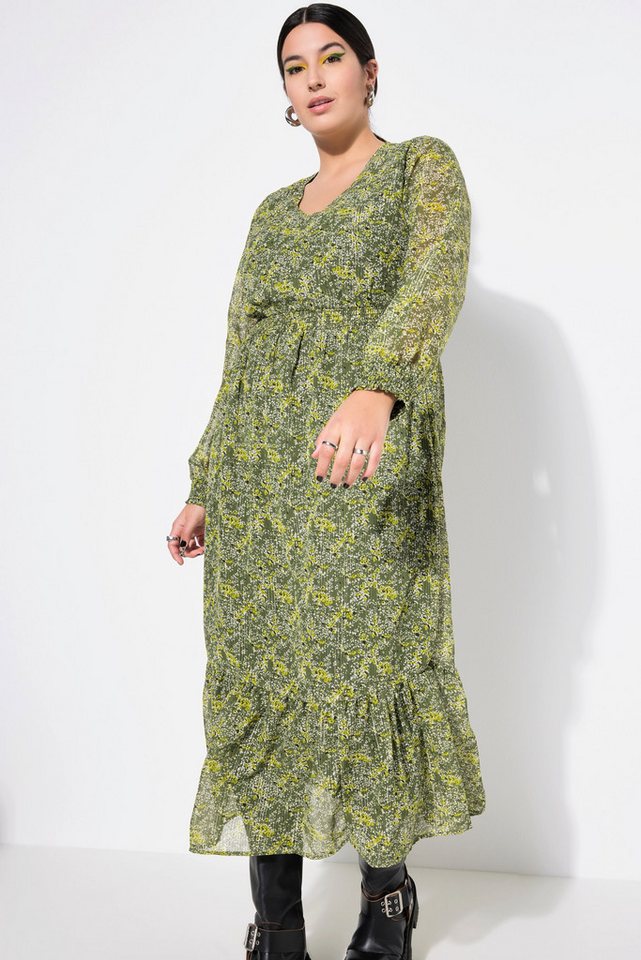 Studio Untold Maxikleid Maxikleid A-Line Flower Print Wrap-Effekt – Bild 4 von 4